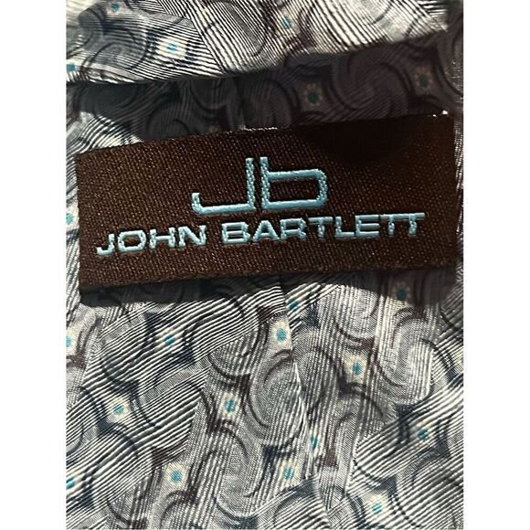 John Bartlett Men's Silk Tie Geometric Pattern Multicolor Designer - Picture 4 of 5